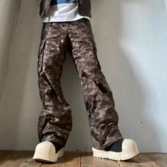 kissmark カモフラ アラベスク柄 スキーパンツ カーゴパンツ y2k
