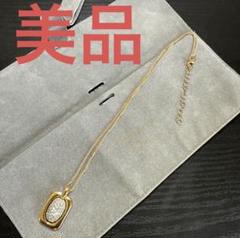 Christian Dior ラインストーン付きゴールドカラーネックレス　美品