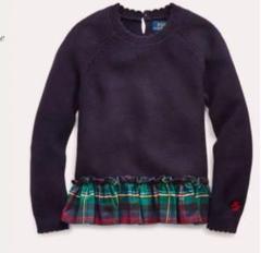 新品ポロラルフローレン　Plaid Cotton Sweater 8-10歳 M