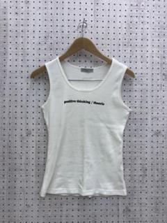 Y2K 海外ガールvibes古着 シンプル　英字プリント レタードリブタンク