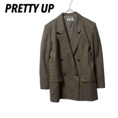 【PRETTY UP】テーラードジャケット　長袖　ダブルブレスト　ウール100%