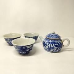 Y320-3 古伊万里 角福印 染付せん茶 3点セット　II Y320-3 古伊万里 角福印 染付せん茶 3点セット II - メルカリ