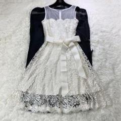 美品　タダシショージ　ドレス　Aライン　スパンコール　リボン　セレモニー　4