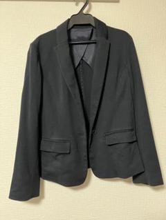 スーツ上下セット　黒　38 destyle ジャケット／ノーカラー／ウォッシャブル／ストレッチツイード