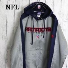 リーボック NFL イングランド PATRIOTS チームロゴ袖ラインパーカー