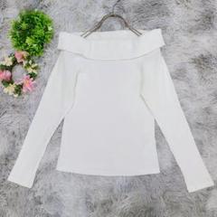【ロペピクニック】 オフショルダーニット くしゅ袖 リブニット （M） 可愛い