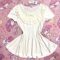 トゥララ ピンク レース リボン 半袖 パーカー 激レア 姫系 ギャル リズリサ トゥララ系 Tシャツ フリル パール レース リボン 姫ギャル