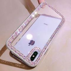 キラキラ ラインストーン マグネット 背面ガラス iPhoneケース
