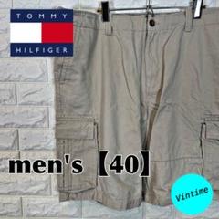 V743【TOMMY HILFIGER】刺繍ロゴショートパンツ【メンズ40】