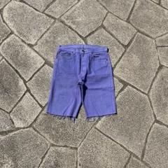 USA製 Levi's ハーフパンツ デニム カットオフ 後染め 紫 USA製 Levi's ハーフパンツ デニム カットオフ 後染め 紫 - メルカリ