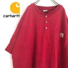 カーハート★半袖Tシャツ レッド ロゴ 無地 メンズ 90s古着USA ゆるだぼ