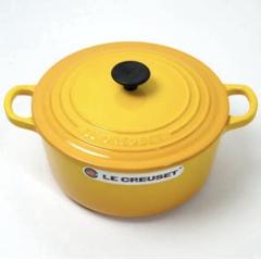 ル・クルーゼ ココットロンドセンセーション 22cm★YELLOW シグニチャー ココット・ロンド 20cm オレンジ (ブラックマット