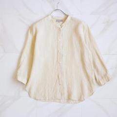 MARGARET HOWELL リネンバンドカラーシャツ M ライトベージュ