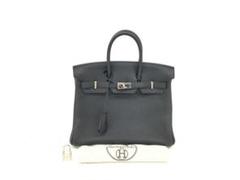 【超美品】エルメス バーキン25 ノワールブラック トゴ シルバー金具