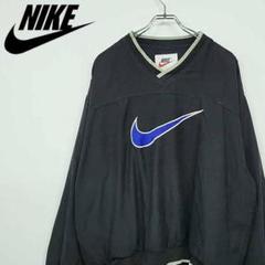 古着ナイキ NIKE ナイロンジャケット ブラック×ブルー XL 90s