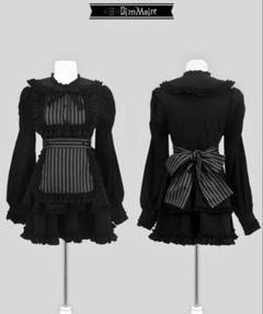 DimMoire 絶メイドワンピース 地雷系 ストライプ 黒 L 美品 限定 ディムモアール 絶メイドワンピース Black&Stripe - メルカリ