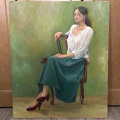 読書する女性 F20 油彩画 F20号】油絵 肖像画 女性像 2018年制作 - メルカリ