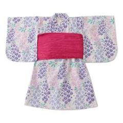 【新品】プティマイン 藤の花 浴衣 パープル ワンピースタイプ 120