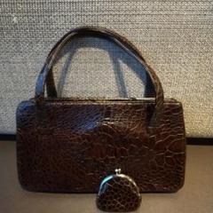 良品 925 タートルスキン 亀革 ハンドバッグ ターンロック パッチワーク 黒 良品 925 タートルスキン 亀革 ハンドバッグ ターンロック