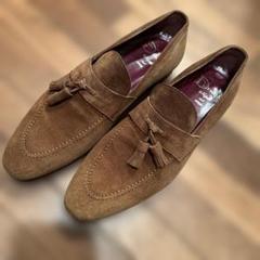 ナビ　ディメッラ　ナポリ　茶スエード　タッセルローファー　伊製　美品 ナビ様専用 ディメッラ ナポリ 茶スエード タッセルローファー