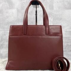 美品 ロエベ レザー 2WAY ショルダーバッグ アナグラム ロゴ型押し 赤