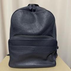 美品コーチCOACHリュックサックネイビー大容量シボ革ペプルトレザー男女兼用濃紺 美品コーチCOACHリュックサックネイビー大容量シボ革
