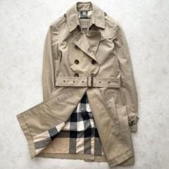 美品 BURBERRY BRIT ピーコート ノバチェック エルボーパッチ BURBERRY BRIT ノバチェック ショートトレンチ ライトアウター S