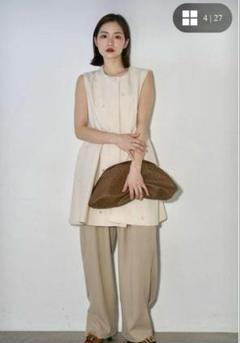 完売品　Andrea&co パールデザインペプラムジレ