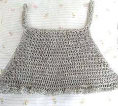 【ハンドメイド ラメか綺麗なビスチェ】かぎ針編み キャミソール グレー