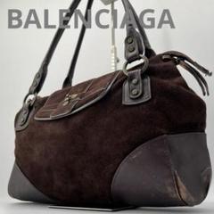 良品 バレンシアガ キャンバス×レザー BB ワンショルダー ハンド バッグ BALENCIAGA バレンシアガ BB柄 ワンショルダー ショルダーバッグ