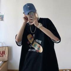 XLサイズ　ブラック　Tシャツ　スケボー　カジュアル　半袖