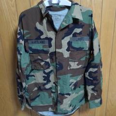 米軍放出品　パッチ付きミリタリージャケット　ウッドランドカモ　jrotc