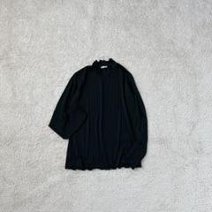 長袖カットソー プルオーバー メロウ ハイネック ストライプ 日本製 ストレッチ