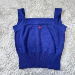 ヴィヴィアンウエストウッド ニットビスチェ キャミソール オーヴ刺繍 ブルー ヴィヴィアンウエストウッド ニットビスチェ キャミソール