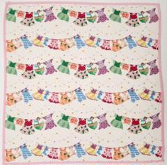 美品！フェイラーブランケット　おくるみ　バスタオル　ハイジチェック フェイラー ハイジ カラフルな花と昆虫のブランケット おくるみ