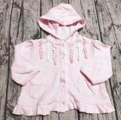 anyFAM ピンク　カーディガン　フリル　ベビー服　70サイズ　レース　綿