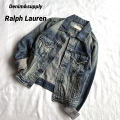 ラルフローレン　ダメージ加工 ダークブルー デニムジーンズ　着用画あり DENIM & SUPPLY】ダメージ加工デニム/ジーンズ/27インチ ラルフ