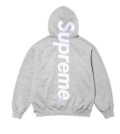 グレー・XXL Satin Appliqué Hooded Sweatshirtのサムネイル