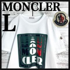 11182【美品・QR確認済み】モンクレール☆刺繍ワッペンLサイズ白tシャツ