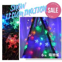 ★✨好評★雪型　イルミネーションライト 電池式 6M 40LED　カラフル