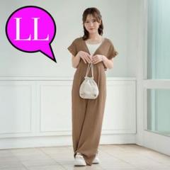 新品 しまむら フリル サロペット スザンヌ×yumi ダークベージュ