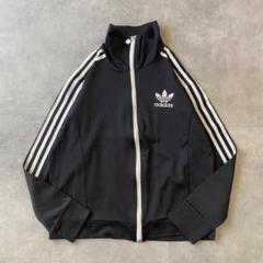 adidas アディダス トラックジャケット 古着 刺繍 L 黒 12653