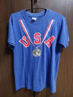 USA　ロス五輪Tシャツ　ブルー　S