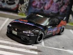 ホットウィールカスタム 日産 R35 LBWK ピンク✩深リム☆トミカ改造 ホットウィールカスタム LBWK ケンメリ ロングノーズ ✩段リム