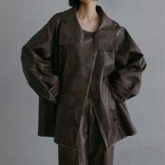 ジャケット・アウター AMERI USED LIKE FAKE LEATHER JACKET USED LIKE SYNTHETIC LEATHER JACKET（ライダースジャケット