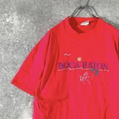 90s TOP THREADS　Tシャツ　USA ピンク　刺繍　シングルステッチ