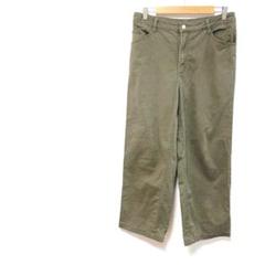 nnカーキストレートパンツ コットン混紡LL ウエストゴム　ゆったり大きめLL