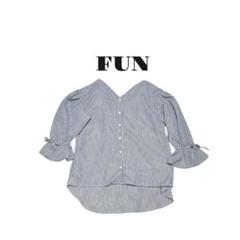 ★FUN★オススメ★ ストライプブラウス　ストライプシャツ