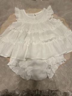 SHEIN フリル付きホワイトベビー服 9-12M