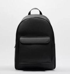 ザラ　リュック　オールレザー　ブラック　シボ　大容量　無地　通勤　通学　ZARA ミリタリー風レザーリュック - ブラック | ZARA Japan / 日本